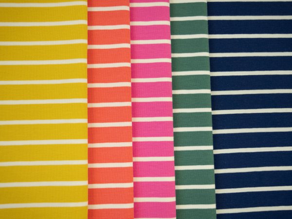 Baumwolljersey -Isa- Streifen - marine weiss